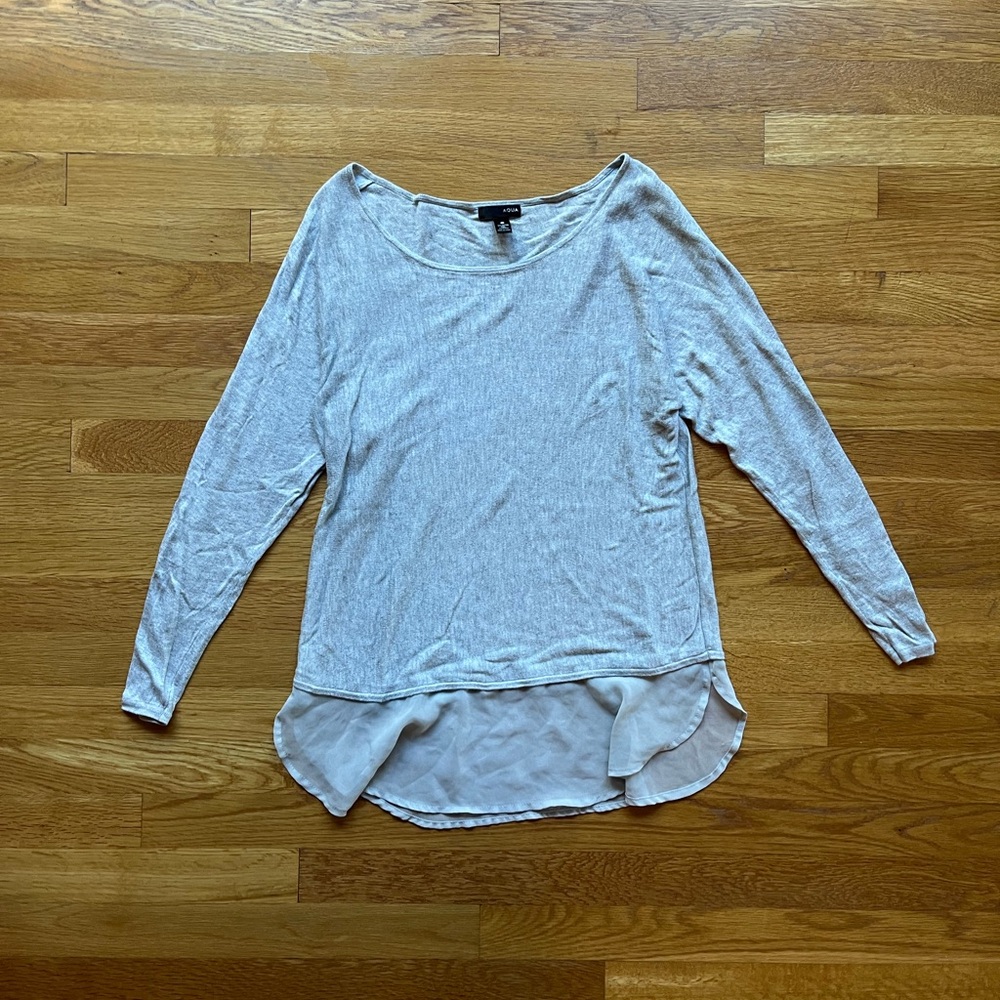 Aqua Gray Sweater Shirt Size S Viscose And Cotton